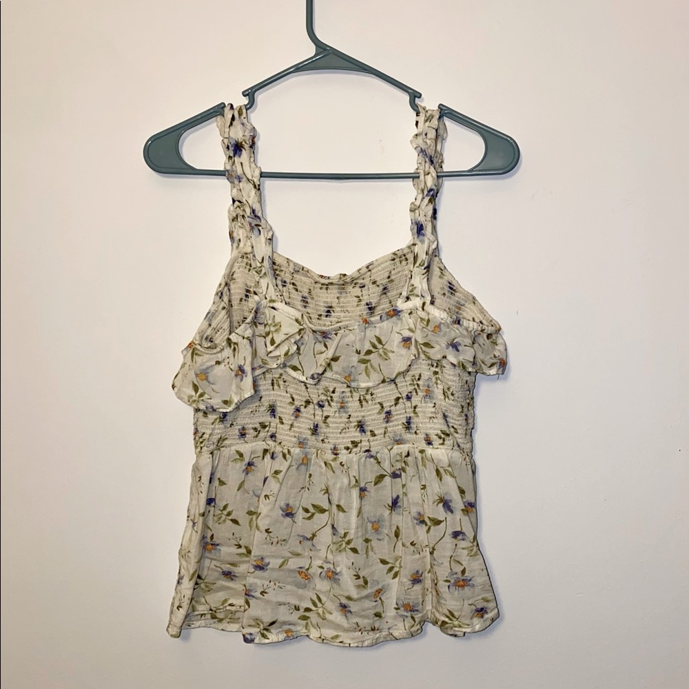 Old Navy Size Medium Floral Ruffle Tank Top